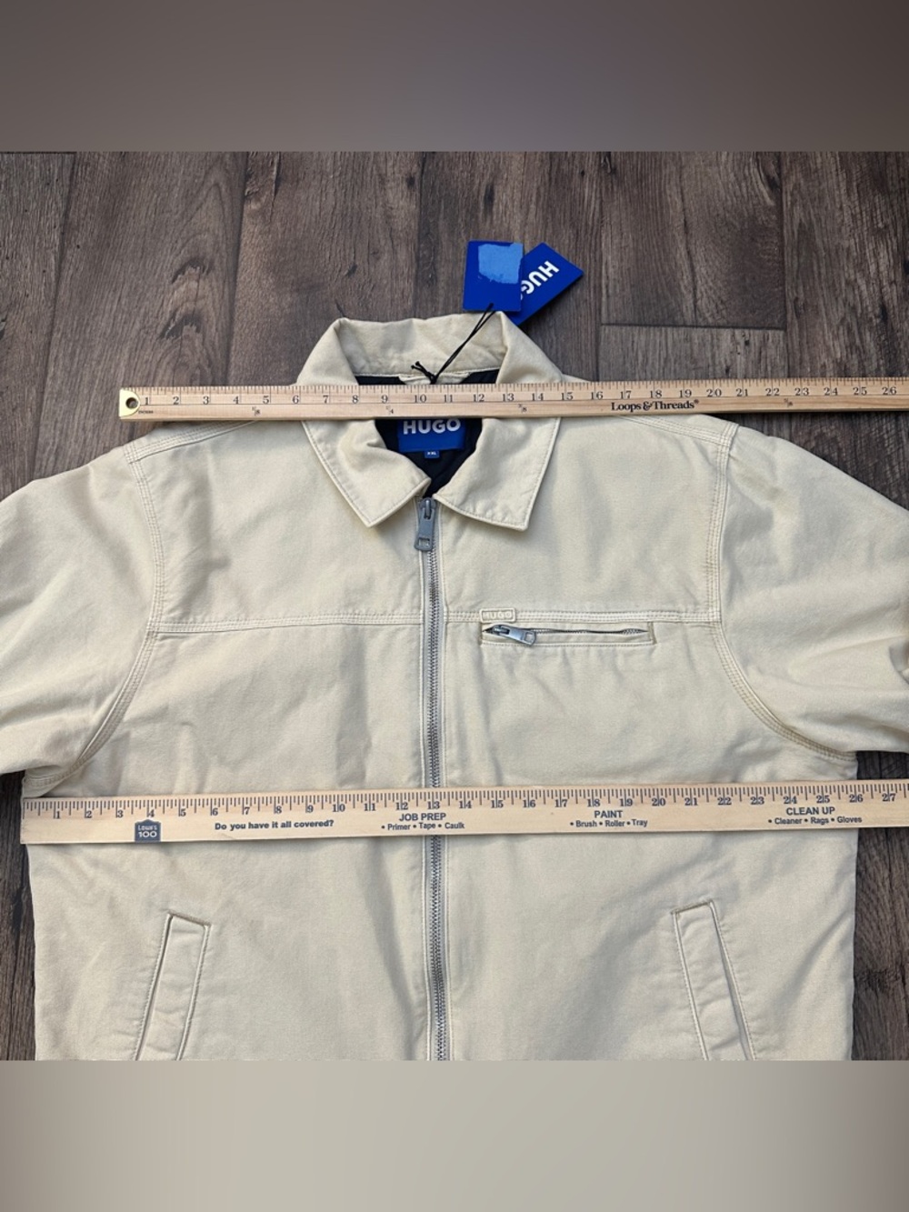 Hugo Boss Regular Fit Utility Natural Cotton Canvas Jacket Men’s Size XXL Beige - Picture 14 of 16